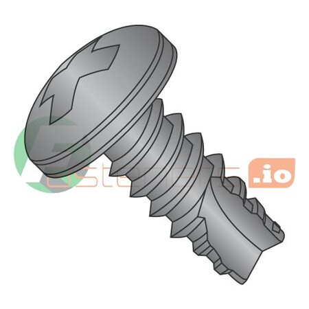 Newport Fasteners Thread Cutting Screw, #8 x 3/8 in, Black Oxide Steel Pan Head Phillips Drive, 10000 PK 423645
